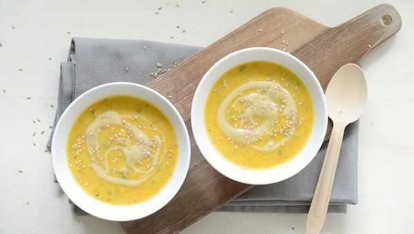 Kohlrabi Karotten Mandel Suppe